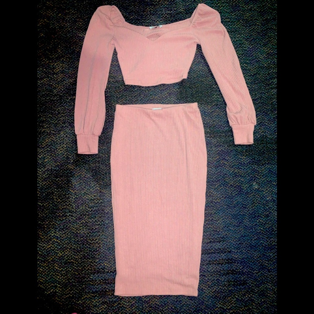 Fashion Nova baby pink Skirt Set